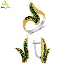 Gümüş Otantik Taşlı Set